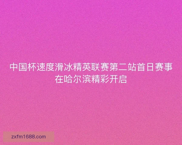 中国杯速度滑冰精英联赛第二站首日赛事在哈尔滨精彩开启